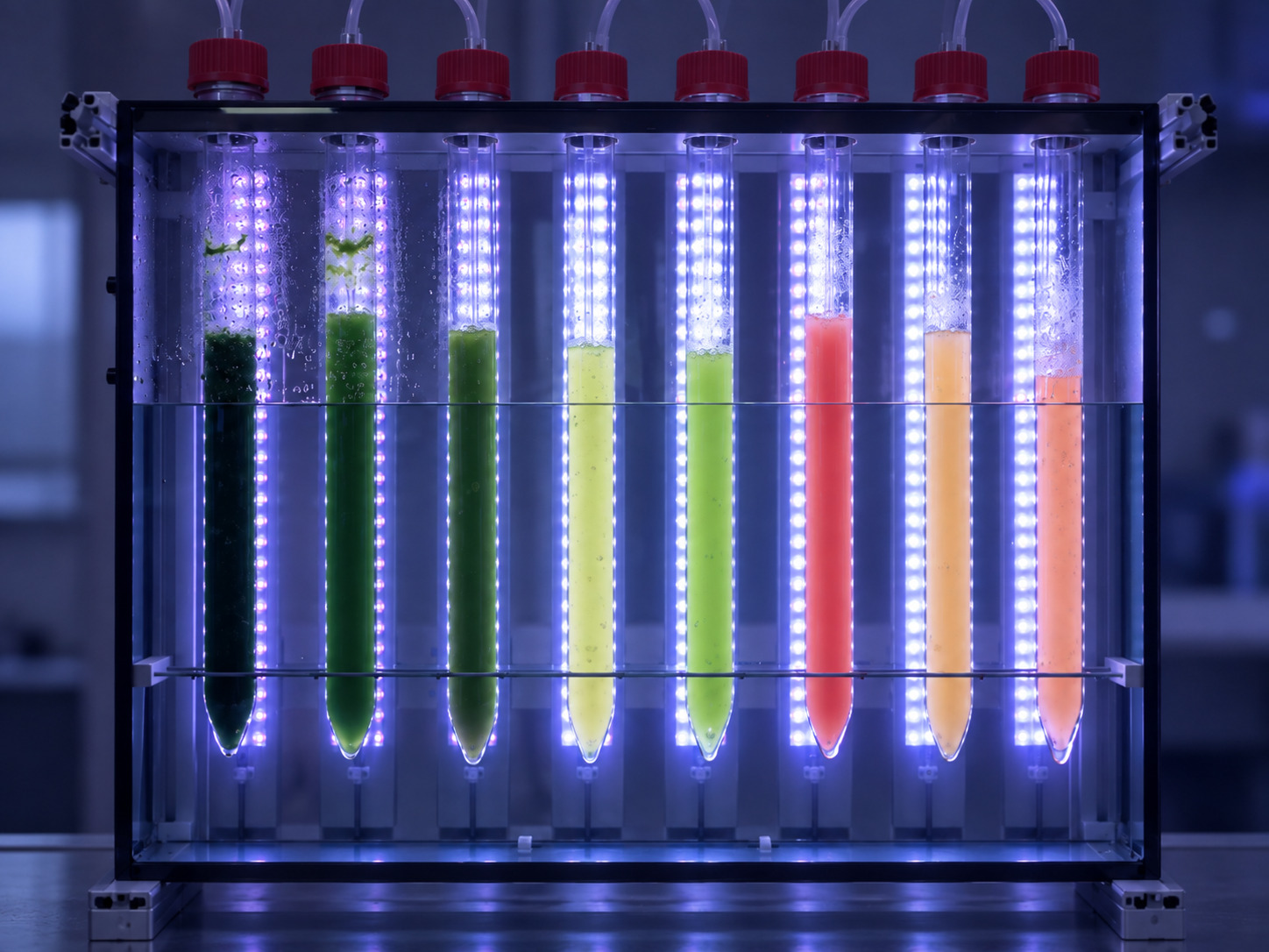 Various strains of microalgae tested in the Mewery bioprocess.